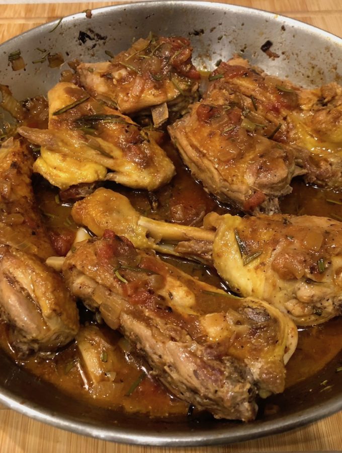 Pollo in potacchio con patate