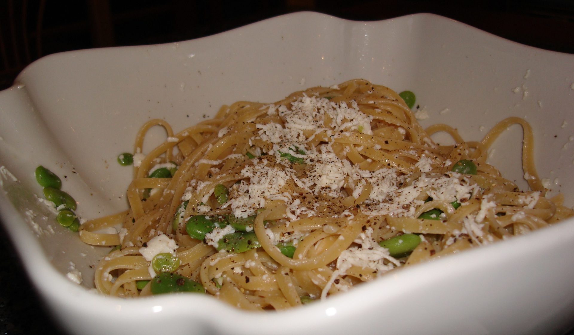 Spaghetti with Fava Beans and Ricotta
