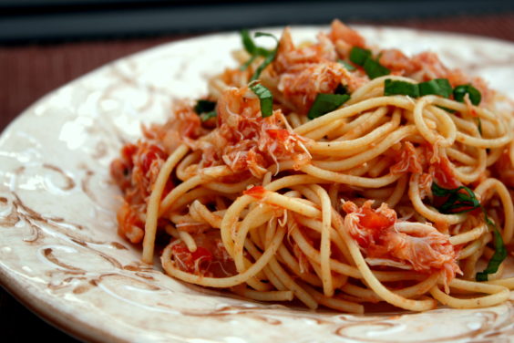 Pasta with Fresh Crabmeat, Tomato and Basil - Our Italian Table