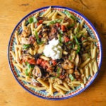 Blogging from the Treadmill: Pasta with Grilled Eggplant and Radicchio
