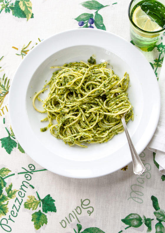 Bon Appetit's June Cook the Cover Challenge Spaghetti with Parsley Pesto