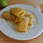 Paccheri with bottarga and lime