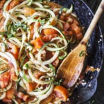 Oh my, oh my!  Zucchini Pasta with Garden Fresh Tomatoes, Garlic and Basil
