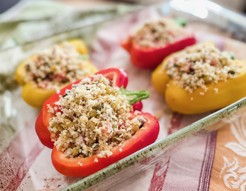 Image of stuffed peppers before baking