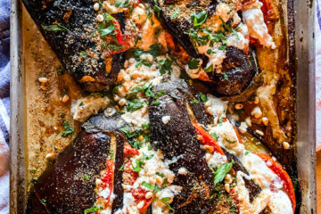 Summer’s End: Roasted Eggplant with Tomatoes and Burrata