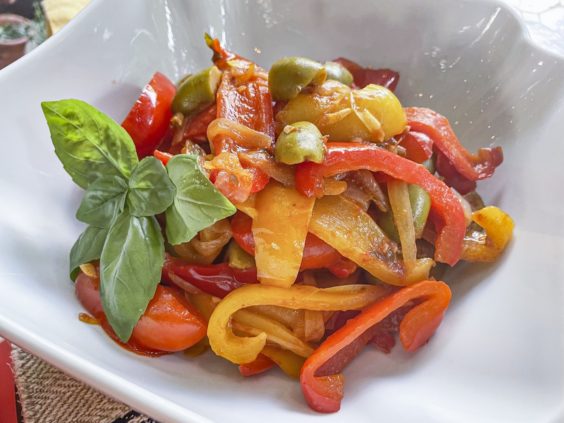 Peperonata - Stewed summer sweet peppers - Our Italian Table