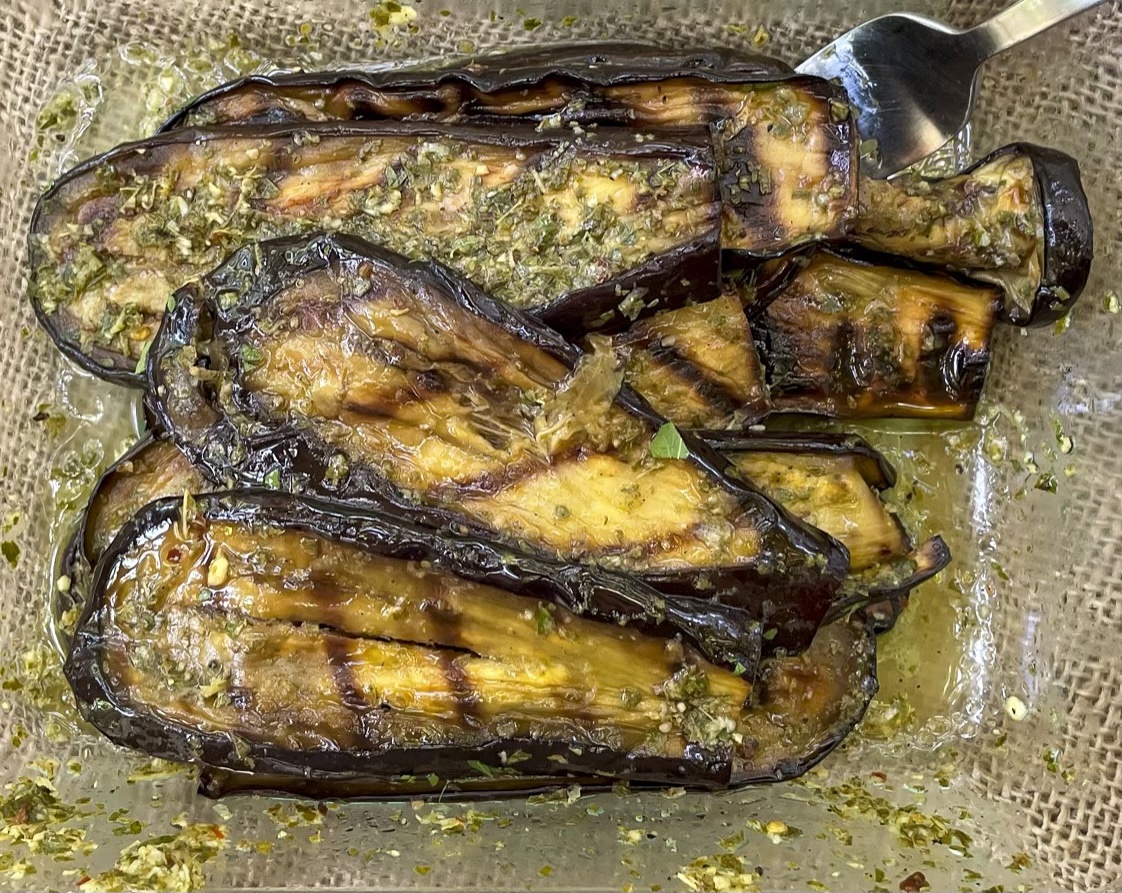 grilled-then-marinated-eggplant food picture