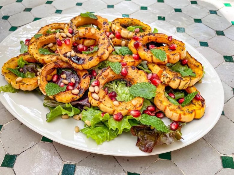 food photo of roasted delicata squash salad