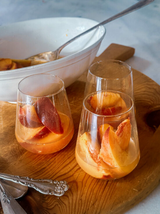Wine soaked summer peaches | OurItalianTable.com