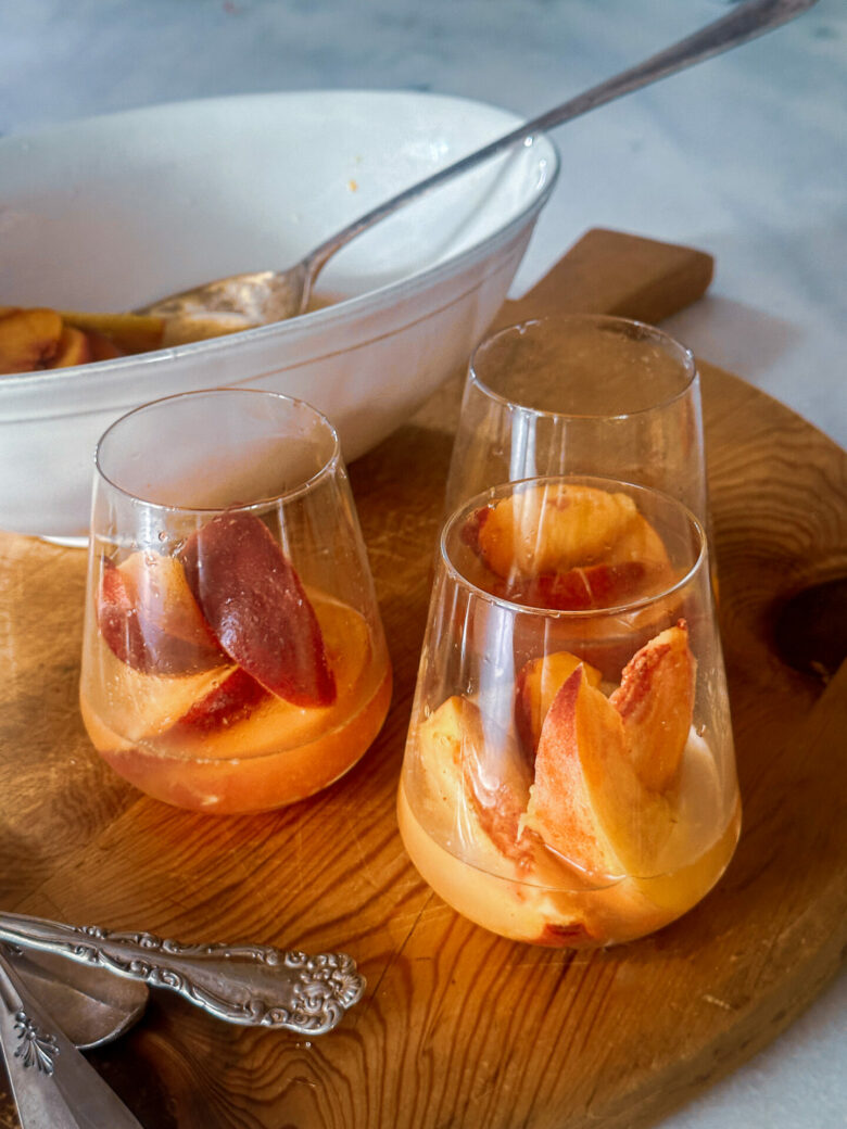 Wine soaked summer peaches | OurItalianTable.com