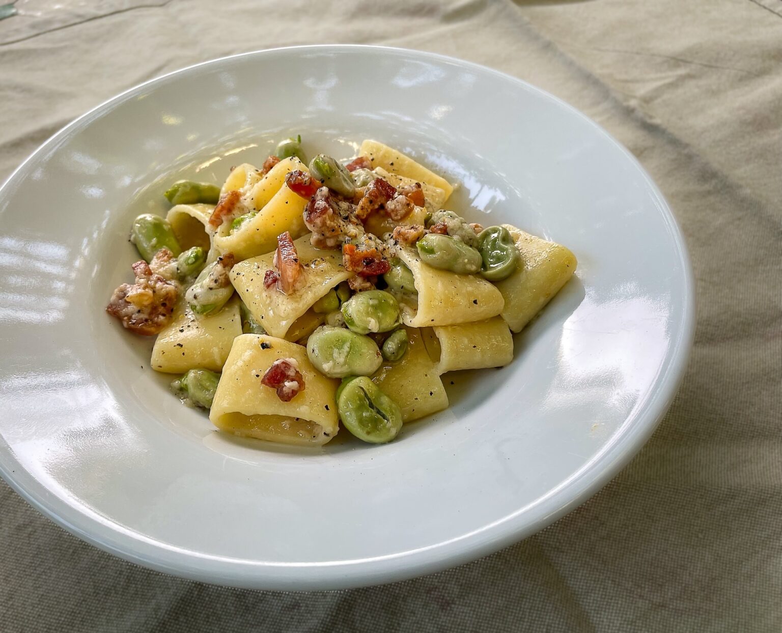Pasta alla Gricia with Fava Beans Our Italian Table