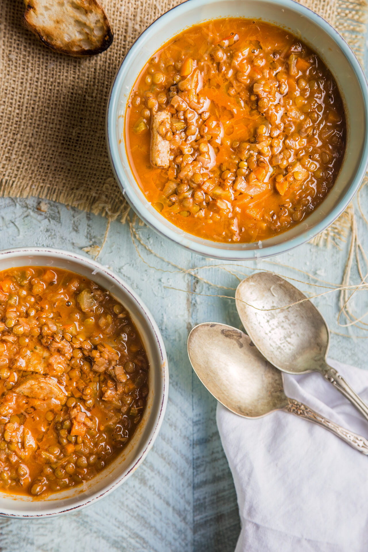 Lentil and Sausage Soup | OurItalianTable.com