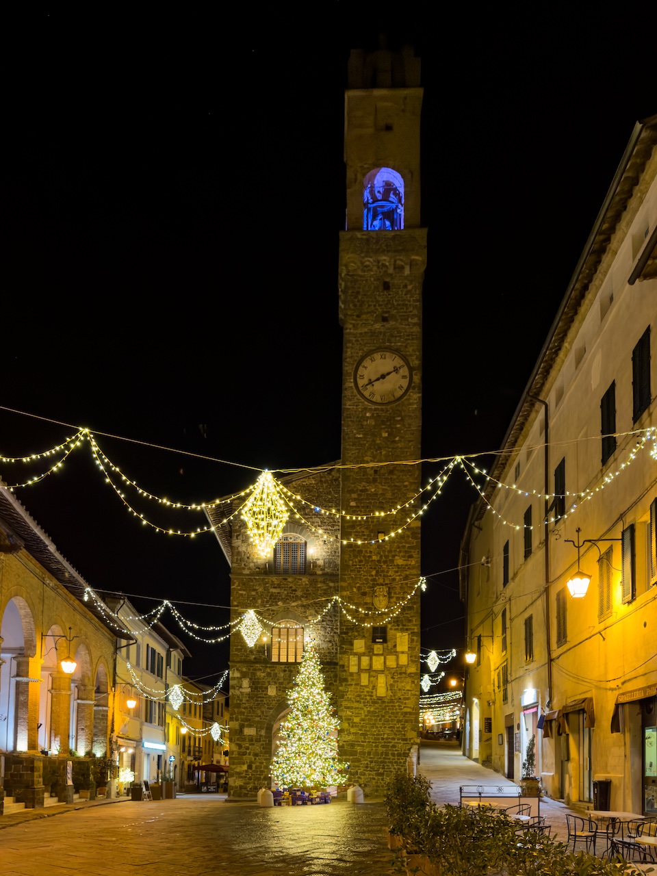 Montalcino village lights | OurItalianTable.com