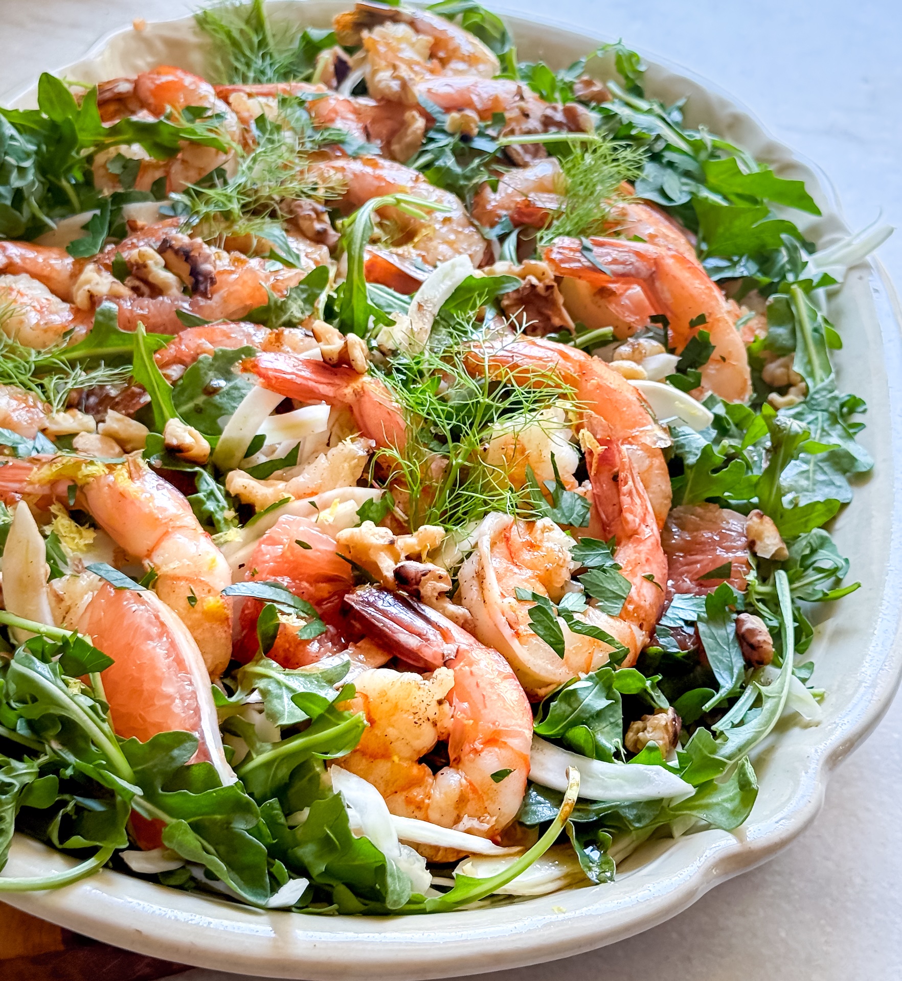 Antipasto of Shrimp and Grapefruit | OurItalianTable.substack.com