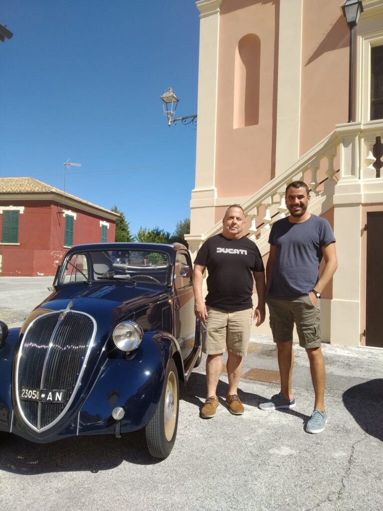 Giuseppe and Francesco with the Topolino | OurItalianTable.substack.com