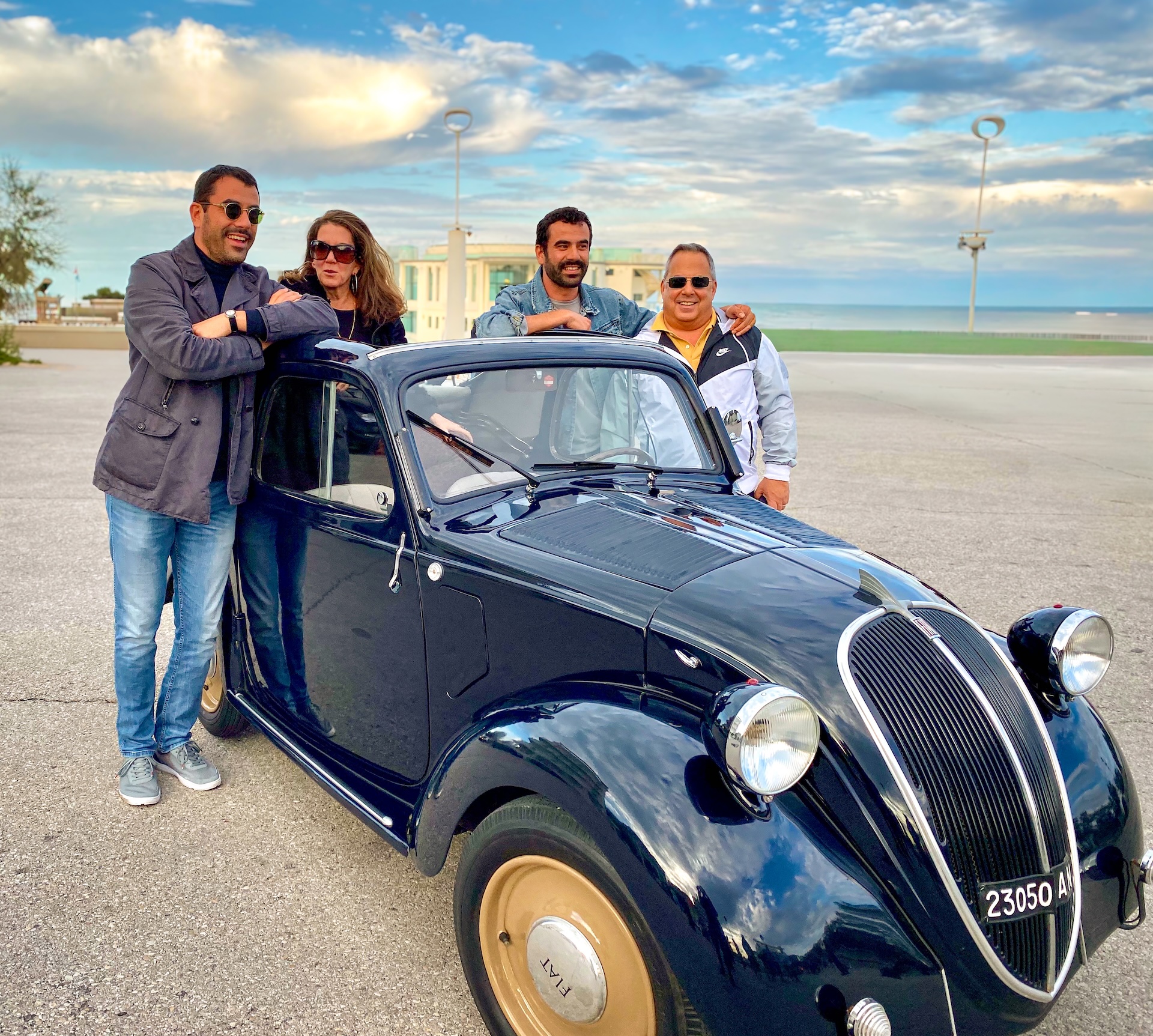 Joey and I with our cousin's Francesco and Fabrizio | OurItalianTable.substack.com